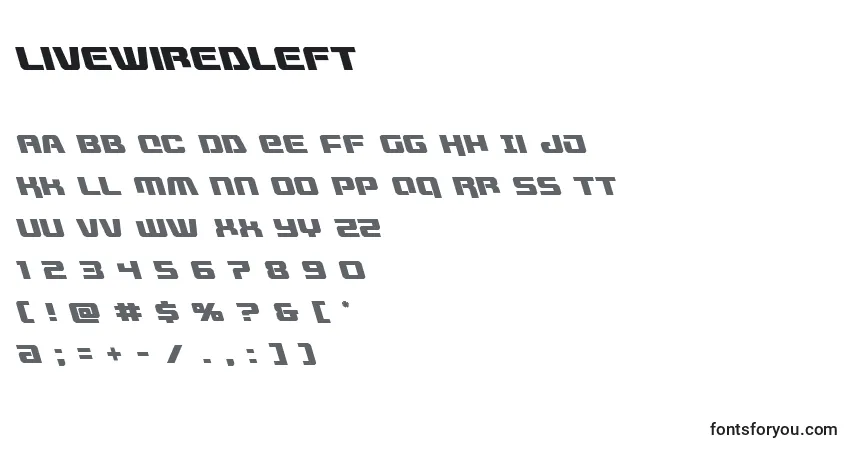 Schriftart Livewiredleft (132761) – Alphabet, Zahlen, spezielle Symbole