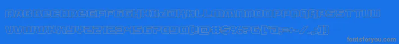 livewiredout-Schriftart – Graue Schriften auf blauem Hintergrund