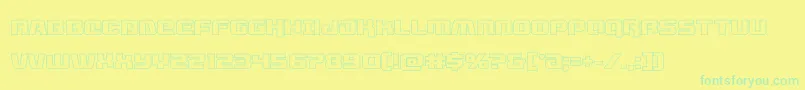 フォントlivewiredout – 黄色い背景に緑の文字