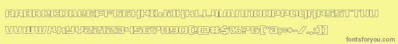 Weitere Informationen zur livewiredout-Schriftart livewiredout-Schriftart – Graue Schriften auf gelbem Hintergrund