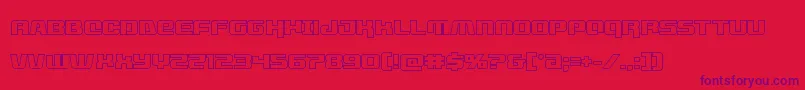 livewiredout-Schriftart – Violette Schriften auf rotem Hintergrund