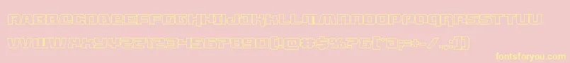 livewiredout-Schriftart – Gelbe Schriften auf rosa Hintergrund