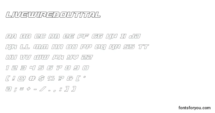 Шрифт Livewiredoutital (132765) – алфавит, цифры, специальные символы