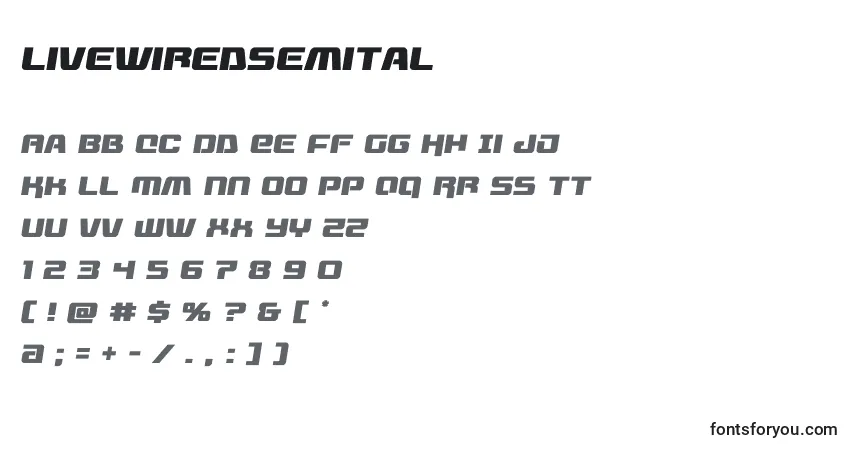 Шрифт Livewiredsemital (132766) – алфавит, цифры, специальные символы