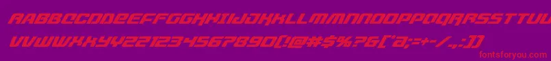 フォントlivewiredsuperital – 紫の背景に赤い文字