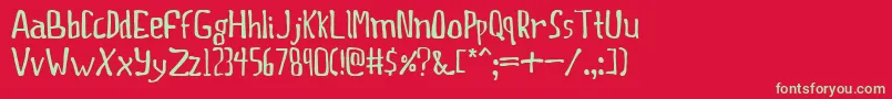 フォントThisprty – 赤い背景に緑の文字