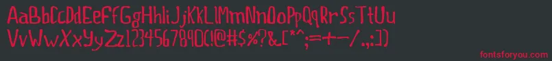 フォントThisprty – 黒い背景に赤い文字