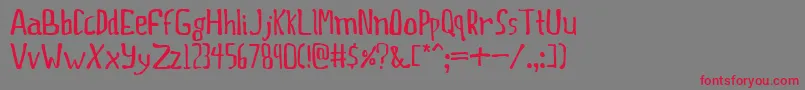 フォントThisprty – 赤い文字の灰色の背景