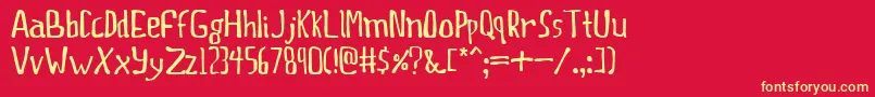 Thisprty Font – Yellow Fonts on Red Background