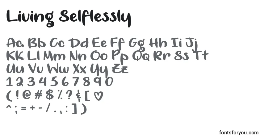 Fuente Living Selflessly   - alfabeto, números, caracteres especiales