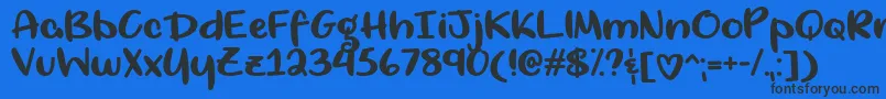 Шрифт Living Selflessly   – чёрные шрифты на синем фоне