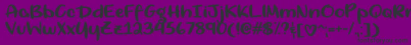 Living Selflessly  -fontti – mustat fontit violetilla taustalla