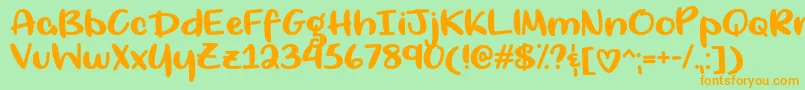 Living Selflessly   Font – Orange Fonts on Green Background