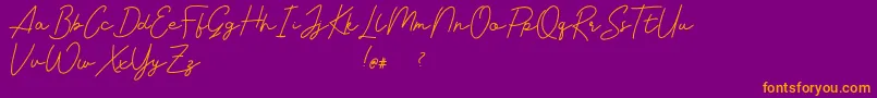 Livvie Signature Font – Orange Fonts on Purple Background