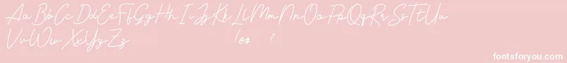 Livvie Signature-Schriftart – Weiße Schriften auf rosa Hintergrund