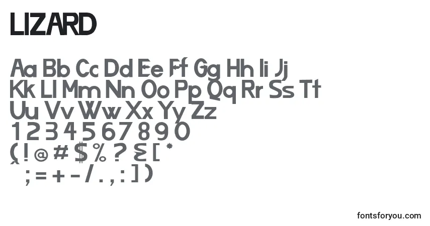 Czcionka LIZARD   (132774) – alfabet, cyfry, specjalne znaki