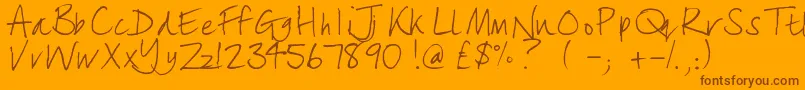 lizzielongstocking Font – Brown Fonts on Orange Background