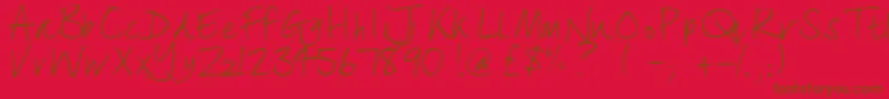 lizzielongstocking Font – Brown Fonts on Red Background