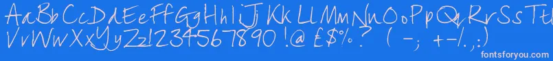 lizzielongstocking Font – Pink Fonts on Blue Background