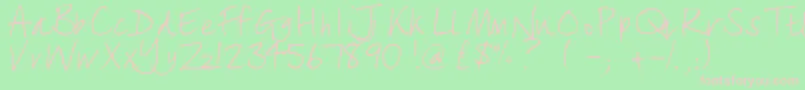 lizzielongstocking Font – Pink Fonts on Green Background