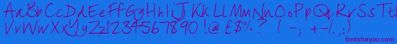 lizzielongstocking Font – Purple Fonts on Blue Background