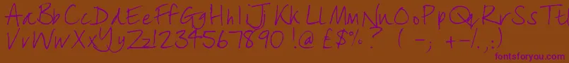 lizzielongstocking Font – Purple Fonts on Brown Background
