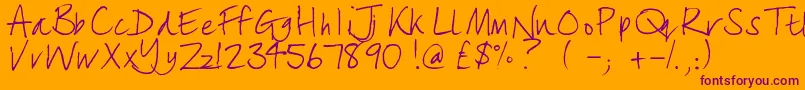 More about lizzielongstocking Font lizzielongstocking Font – Purple Fonts on Orange Background