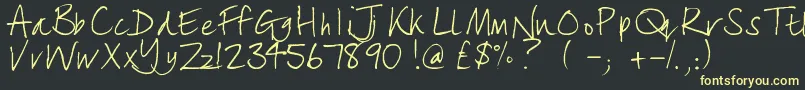 lizzielongstocking Font – Yellow Fonts on Black Background