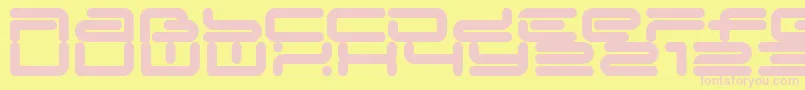 フォントLL MEDIE – ピンクのフォント、黄色の背景
