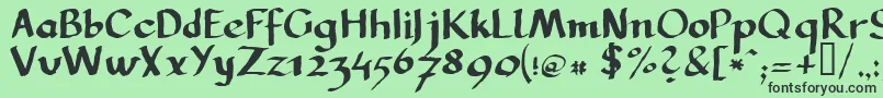 フォントLLCARG   – 緑の背景に黒い文字