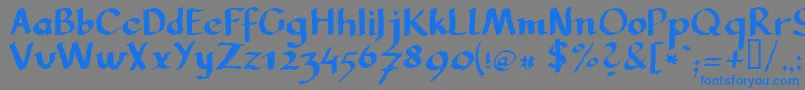 フォントLLCARG   – 灰色の背景に青い文字