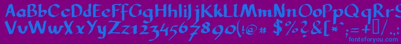 LLCARG   Font – Blue Fonts on Purple Background