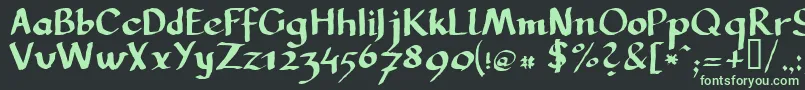 フォントLLCARG   – 黒い背景に緑の文字