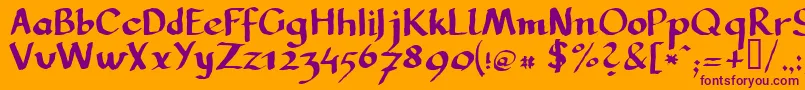 LLCARG   Font – Purple Fonts on Orange Background