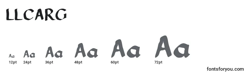 Größen der Schriftart LLCARG   (132778)