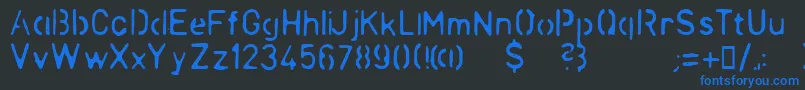 LLCHINA Font – Blue Fonts on Black Background