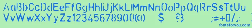 LLCHINA Font – Blue Fonts on Green Background