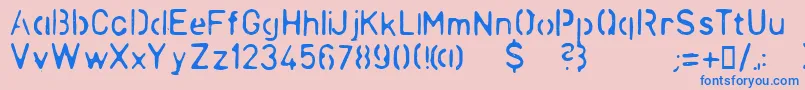 LLCHINA Font – Blue Fonts on Pink Background