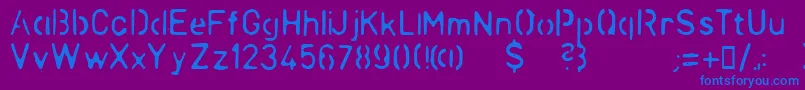 フォントLLCHINA – 紫色の背景に青い文字