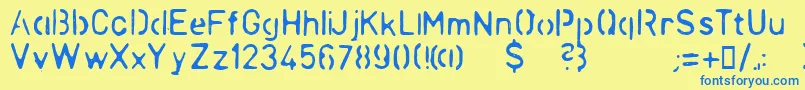 LLCHINA Font – Blue Fonts on Yellow Background