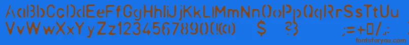Fonte LLCHINA – fontes marrons em um fundo azul