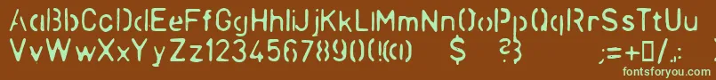 LLCHINA-fontti – vihreät fontit ruskealla taustalla