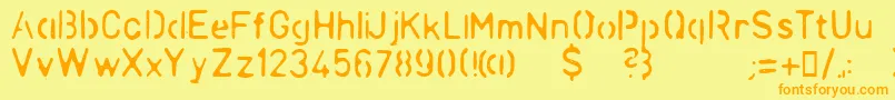 LLCHINA Font – Orange Fonts on Yellow Background