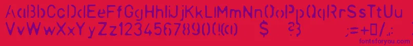 LLCHINA Font – Purple Fonts on Red Background