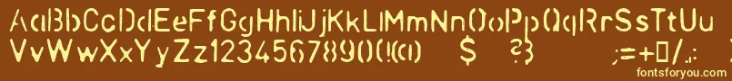 LLCHINA-fontti – keltaiset fontit ruskealla taustalla