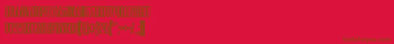 Thrownupreal-Schriftart – Braune Schriften auf rotem Hintergrund