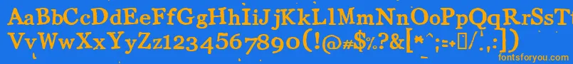 LLCOT    Font – Orange Fonts on Blue Background