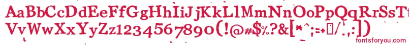 フォントLLCOT    – 白い背景に赤い文字