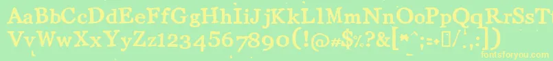 LLCOT    Font – Yellow Fonts on Green Background