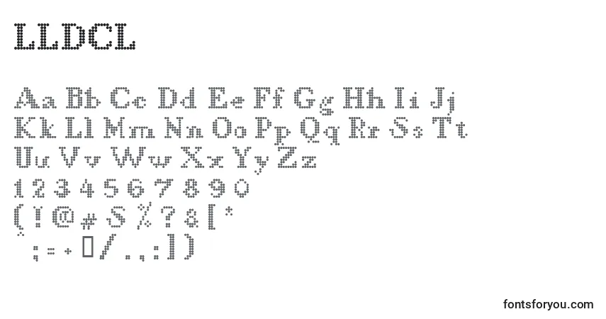 Schriftart LLDCL    – Alphabet, Zahlen, spezielle Symbole